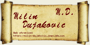 Milin Dujaković vizit kartica